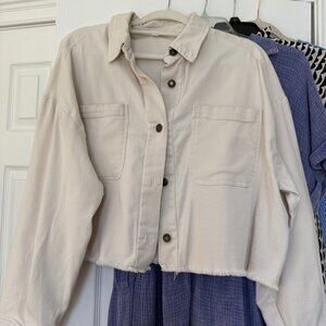 Mittoshop cream/off white denim jacket, Size L